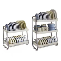 Égouttoir à vaisselle en acier inoxydable pour comptoir de cuisine, support de rangement pour assiettes, organisateur de séchage pour évier, conteneurs de rangement