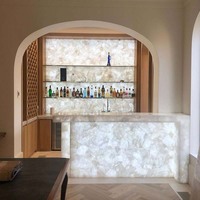 Mini-bar en pierre d'albâtre avec éclairage LED - Design moderne pour les boîtes de nuit, les restaurants, les caves et les bars à domicile - Écologique et durable