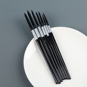 Pinceaux de peinture Giorgione personnalisables, lot de 10, formes variées, manche en bois avec poils en nylon et virole, pour peinture à l'huile et acrylique - Product Image 3