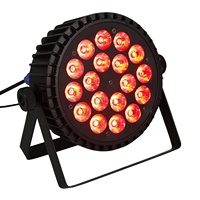 18 projecteurs PAR silencieux 18*18W RGBWA+UV 6-en-1 LED plats pour scène
