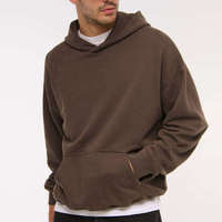 Sweat à capuche en molleton de coton pour homme, manches longues, poche, couleur unie, broderie 3D, effet délavé, coupe ample, idéal pour l'hiver