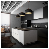 Charnière à fermeture en douceur murale noire haut de gamme organisateur de bande lumineuse à led pour armoire de cuisine avec évier