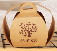 Personnalisé exquis pliable poignée papier kraft cupcake mousse gâteau boîtes d'emballage