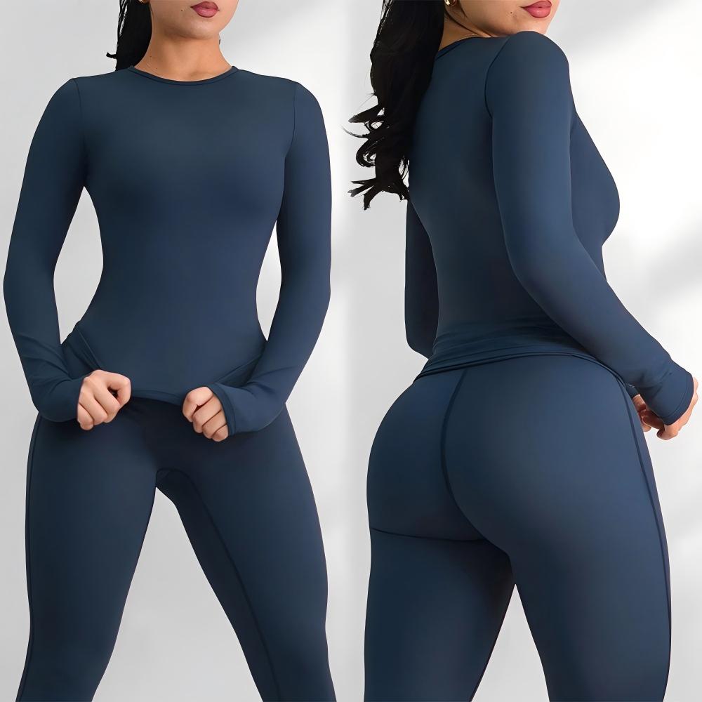 Custom Lightweight Activewear Spandex Soft Four-Way Stretch Long Sleeve Yoga Top Women Regular Fit Breathable Gym T-shirt