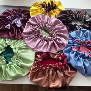 Cappello da Notte in Raso a Doppio Strato Regolabile con Stampa Floreale, 50 Colori, Lussuoso Copricapo in Seta per Donne - Product Image 3