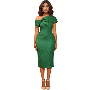 <span class=keywords><strong>Abito</strong></span> <span class=keywords><strong>Midi</strong></span> Aderente <span class=keywords><strong>Monospalla</strong></span> da Donna - Elegante Vestito da Cerimonia con Fiocco e Dettagli in Cristallo Sehe Fashion - Product Image 1
