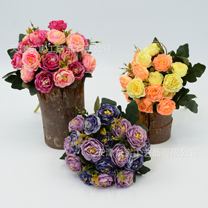 Bouquet de bourgeons de thé artificiels, 10 têtes, pour décoration de mariage, bouquets de mariée, ornements de table à domicile - Product Image 4