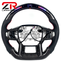 Accessoires intérieurs pour Ford Ranger Raptor F150, volant de voiture personnalisé en fibre de carbone avec LED RPM, cuir véritable, style sport