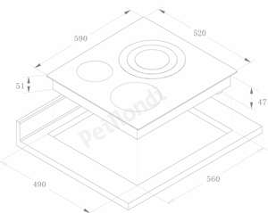 5700W Triple Anneau CE CB UKCA RoSH 3 Brûleurs Plaque de Cuisson Intégrée 30cm Grande Zone <span class=keywords><strong>Paella</strong></span> Cuisinière Électrique Table de Cuisson en Céramique Cuisinière Infrarouge - Product Image 3