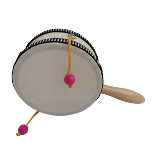 Wholesale Natural Wood Double-sided Rattle <b>Drum</b> Orff Percussion Instrument For Newborn Calming - Product Image 1