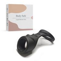 Anneau pénien en silicone liquide transparent extensible, motif Dragon Noir, pour homme, retardateur d'éjaculation, 100% étanche, vente en gros