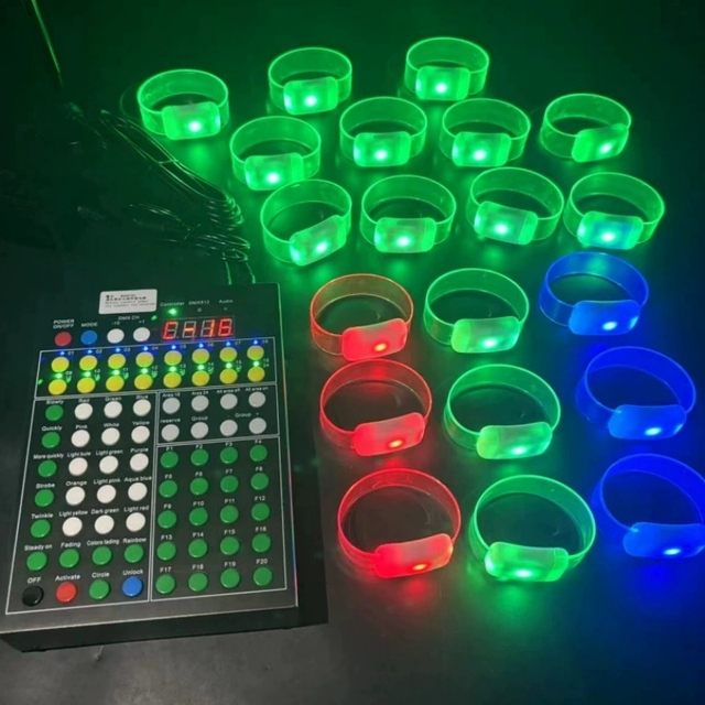 Customization Concert Party Night Event Magnet LED Luminous Glowing Bracelet Remote Controlled Led Light up Magnetic Wristbands