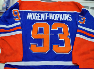 最高品質の縫製 # 29 レオン・ドライザイトル # 97 コナー・マクデイビッド # 93 ライアン・ナジェント・ホプキンス刺繍入りアメリカンホッケージャージー - Product Image 4