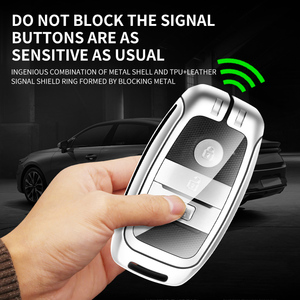 En Alliage de Zinc En Cuir TPU Couvercle De Clé De Voiture pour Kia Sportage Cerato Optima <span class=keywords><strong>K2</strong></span> K3 K4 K5 Rio Picanto <span class=keywords><strong>K2</strong></span> Âme Sorento <span class=keywords><strong>Ski</strong></span> 2/3/ 4 Bouton - Product Image 3