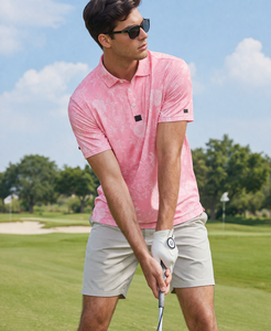 Camisas Polo Deportivas Casuales de Golf, Tejidas, Antiarrugas, de Secado Rápido, Transpirables, que Absorben la Humedad, Color Rosa Floral, con Logotipo Personalizado - Product Image 1