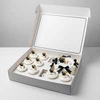 Boîte cadeau de luxe personnalisée avec logo pour gâteaux, emballage en papier avec couvercle, boîtes en papier personnalisées pour aliments