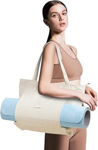 Sac fourre-tout en toile de coton personnalisé avec fermeture éclair pour le shopping, les courses, les voyages, le sport, la gym, les vacances, pour hommes et femmes, avec sac intérieur - Product Image 2