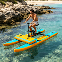 Vélo aquatique gonflable en PVC léger, surface antidérapante, durable, montage rapide, facile à transporter et à ranger, pour parcs aquatiques, vente en gros