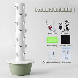 Nueva granja de torre de jardín giratoria motorizada Vertical aeropónica hidropónica con bomba de 50W y tanque de agua de 100L - Product Image 3