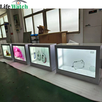 Vitrina Transparente 3D con Pantalla LCD, Soporte Holobox, Señalización Digital CMS para Centros Comerciales y Exposiciones