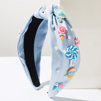 Serre-tête Sucette Bonbon pour Enfants, Bandeaux Cheveux Perles Décorées Thème Dessert Sucré, Accessoires Mignons pour Filles pour Fêtes d'Anniversaire