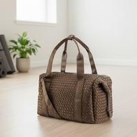 Sac à main de grande capacité en néoprène tissé avec logo personnalisé, poche extérieure, sac de sport de voyage, sac de week-end, sac de sport de plein air
