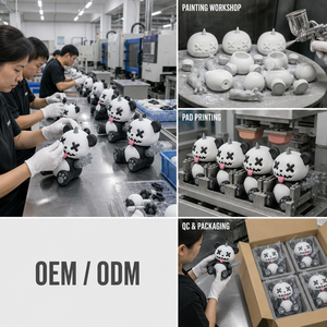 Figurine en vinyle personnalisée Ghost <span class=keywords><strong>Panda</strong></span> OEM ODM, usine de jouets artistiques, figurine d'action, boîte mystère - Product Image 2