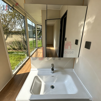 JJM Maison Conteneur Préfabriquée de Luxe P7 à 2 Chambres, Villa Capsule Spatiale Extérieure avec Panneau Solaire pour Supermarché et Appartement