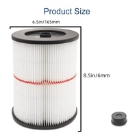 Filtre à cartouche 17816 9-17816 compatible avec les aspirateurs Craftsmans Shop Vac Wet Dry Vac 5-16 gallons, accessoires pour aspirateurs à bande rouge