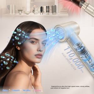 Sèche-cheveux à grande vitesse Brosse Ions négatifs Sèche-cheveux Auto Bigoudis Peigne à air chaud Ensemble 8 en 1 Multi Styler - Product Image 3