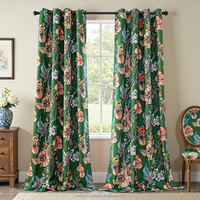 Rideaux occultants vintage en polyester à imprimé floral beige, blanc, orange, crème et ivoire, motif feuilles et fleurs, pour chambres à coucher