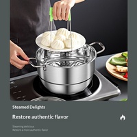 Edelstahl-Wok-Dämpfeinsatz, Multifunktionaler Haushalts-Suppentopf-Dämpfer im Chinesischen Stil mit Mehrschichtigem Boden, Ideal