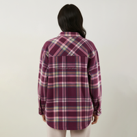 Chemise en flanelle à carreaux sur mesure pour femme, coupe oversize, manches longues, boutonnée, chemisier brossé, veste shacket avec poches, grande taille, surchemise