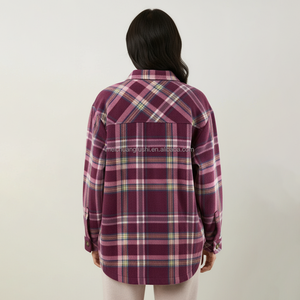 Chemise <span class=keywords><strong>à</strong></span> <span class=keywords><strong>carreaux</strong></span> surdimensionnée pour <span class=keywords><strong>femme</strong></span>, <span class=keywords><strong>veste</strong></span> longue <span class=keywords><strong>à</strong></span> <span class=keywords><strong>carreaux</strong></span> pour l'hiver - Product Image 3