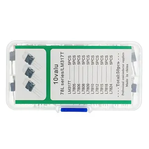 LM317T L7805 L7806 L7808 L7809 L7810 L7812 L7815 L7818 L7824 Transistor Assortment Kit 10 Giá Trị 50PCS, điều Chỉnh Điện Áp Hộp