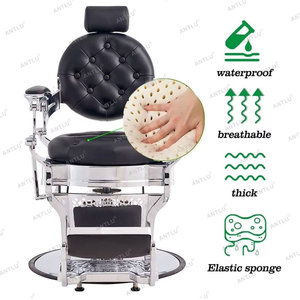 Sillón de Peluquería Reclinable de Estilo Retro Vintage, Resistente, para Salón de Belleza, Barbería - Product Image 2