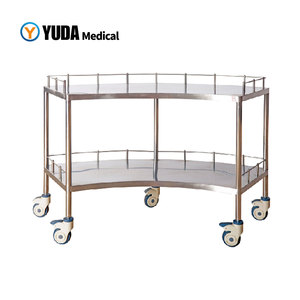 Chariot à instruments médicaux multi-niveaux en acier inoxydable de classe I pour salle d'opération, capacité de charge de 100 lb - Product Image 2