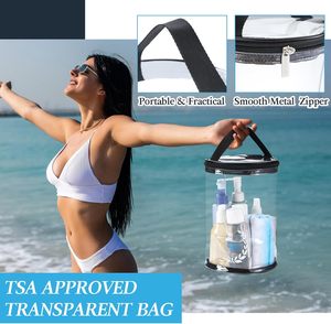Clear Lotion <strong>Bag</strong> for Toiletry Cylinder Makeup <strong>Bag</strong> <strong>Sunscreen</strong> Travel Organizer Pouch Waterproof Cosmetic <strong>Bag</strong> with Handle Zipper - Product Image 4