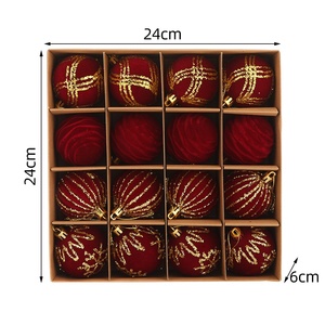 DAMAI Christmas Party Decorations Flocked Hanging Balls Holiday Shopping Mall Window Christmas <b>Tree</b> Painted Ball - Product Image 5