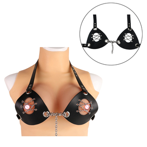 Pinzas de cuero para pezones Bondage Juguetes sexuales para adultos <span class=keywords><strong>DBSM</strong></span> Collar de esclavo Collar de pecho para mujer Abrazaderas de pecho - Product Image 1
