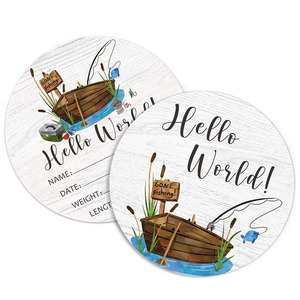 Carte en bois personnalisée « Hello World » pour annonce de <span class=keywords><strong>naissance</strong></span>, carte de jalons « Hello World », panneau « Hello World » pour nouveau-né - Product Image 4
