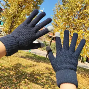 Winter Magic Gloves Touch Screen Women Men Warm Stretch Knitted Wool Mittens Acrylic Gloves