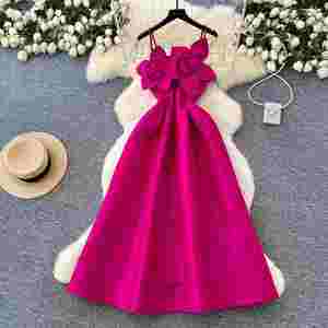 Vestido Midi Casual de Verano Talla Grande para Mujer, Estilo Túnica Romana, Corte Imperio, con Encaje 3D - Product Image 1