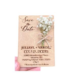 Cadeaux de fête d'anniversaire personnalisables Invitations de <span class=keywords><strong>mariage</strong></span> à la campagne Invitations de fête d'anniversaire de <span class=keywords><strong>mariage</strong></span> en bois personnalisées - Product Image 1