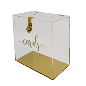 Hot Selling Fully Transparent Acrylic Wall-mount Mailbox Clear Acrylic Lock Suggestion Box Clear Acrylic Mailbox