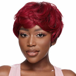 Letsfly Wavy 15$ Vente en gros à bas prix 0701 Perruques complètes ondulées, perruques courtes ondulées, cheveux humains naturels 1BF30, perruques pas chères - Product Image 1