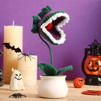 Nouvelle Décoration Créative pour la Fête des Mères : Plante en Pot au Crochet, Fleur Carnivore, Décoration Œil, Faite à la Main, Écologique, Utilisation Intérieure/Extérieure