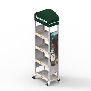 Tùy chỉnh màn hình bằng gỗ đứng dành riêng cho các siêu thị lớn để hiển thị đồ uống có cồn rượu sàn gỗ - Product Image 5