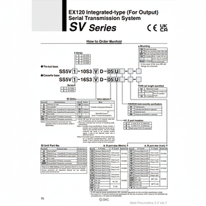 Pièces pneumatiques SS5V2-10S3R1D-16B-C6 de collecteur pneumatique SMC - Product Image 1