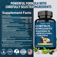 Complément anti-stress en vrac : Capsules de soutien du cortisol avec Ashwagandha et Magnésium pour l'équilibre de l'humeur et la relaxation – 60 unités